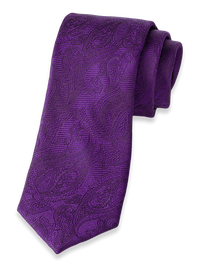 Paisley Woven Silk Tie - Purple