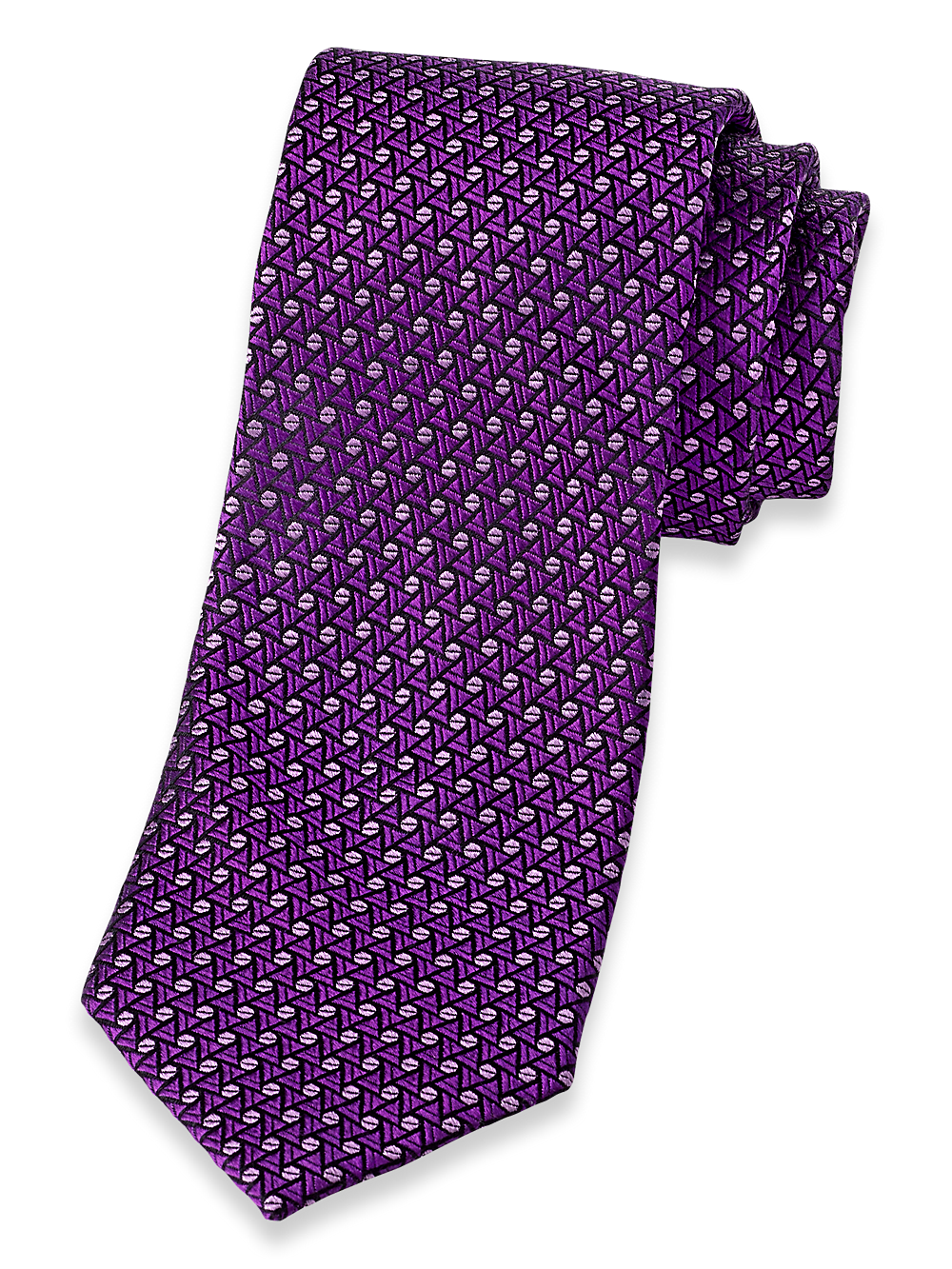 Product Image of Geometric Woven Silk Tie-Purple