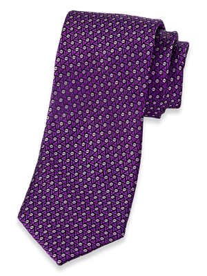 Geometric Woven Silk Tie - Purple