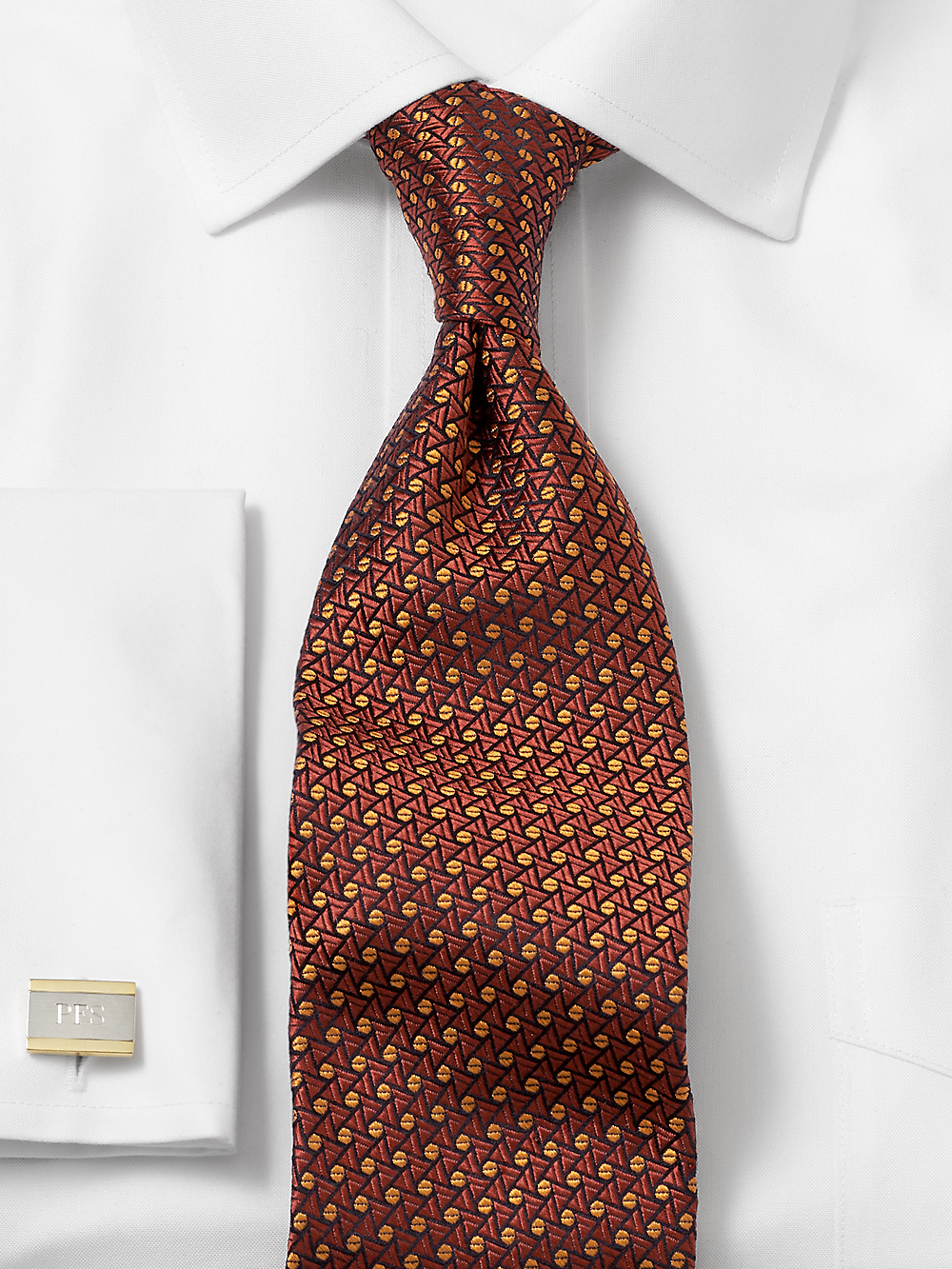 Alternate Image of Geometric Woven Silk Tie-1