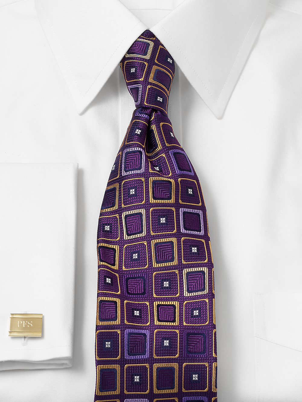 Alternate Image of Geometric Woven Silk Tie-1