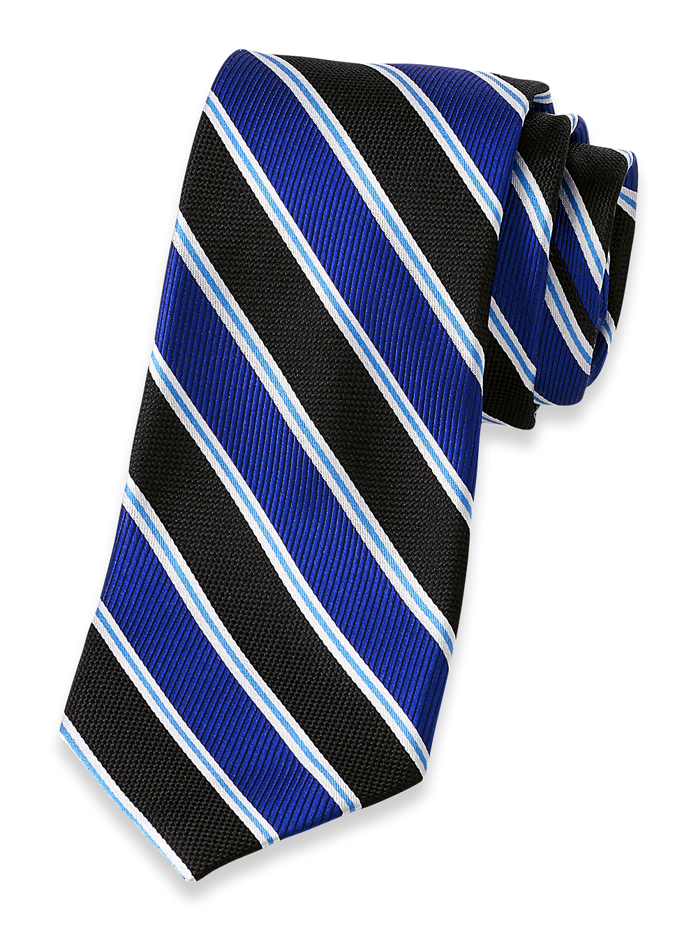 Product Image of Stripe Woven Silk Tie-Blue/Black