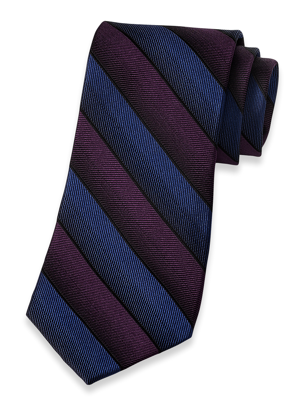 Product Image of Stripe Woven Silk Tie-Blue/Purple