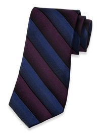 Stripe Woven Silk Tie - Blue/purple