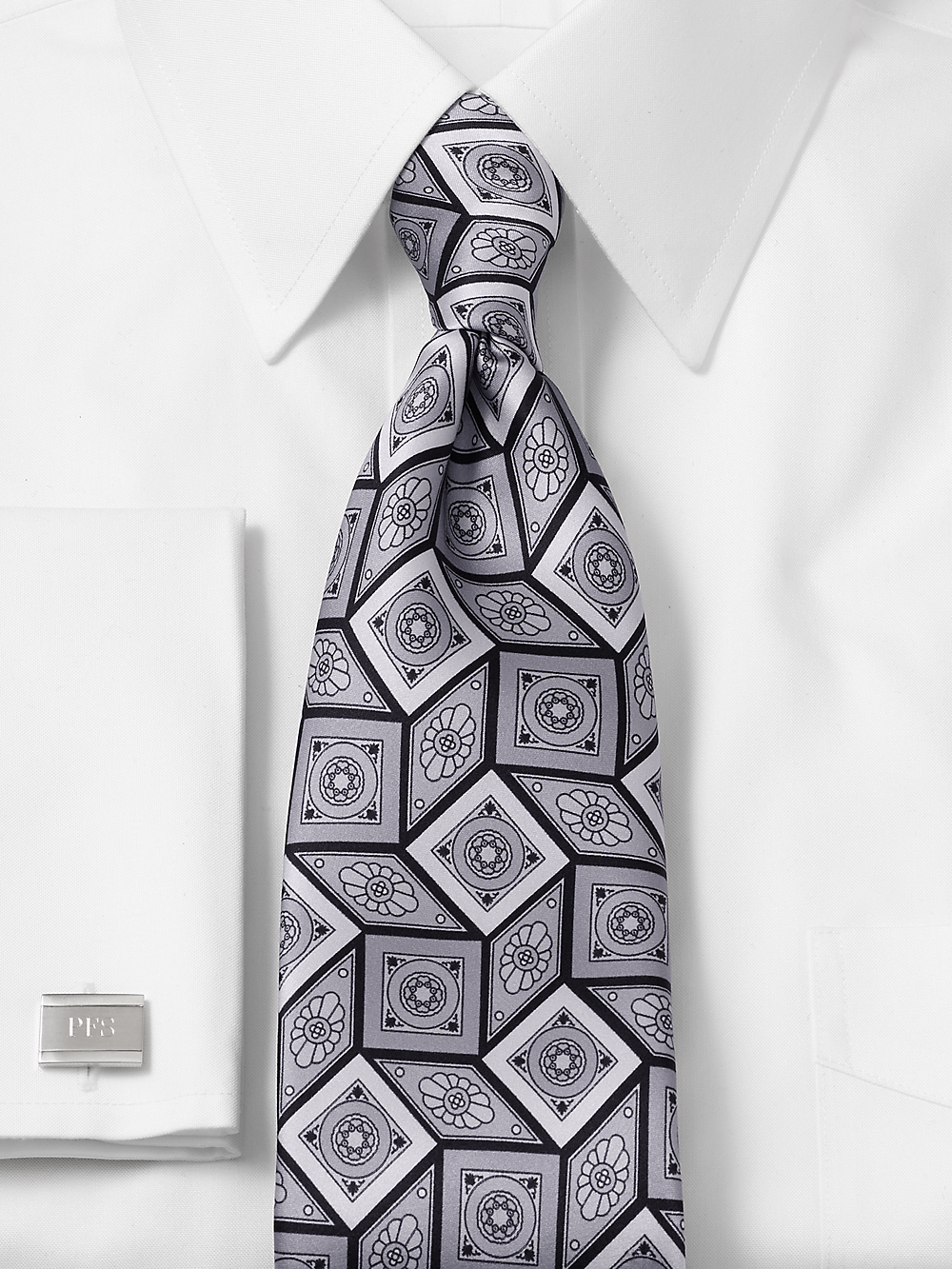 Alternate Image of Medallion Printed Italian Silk Tie-1