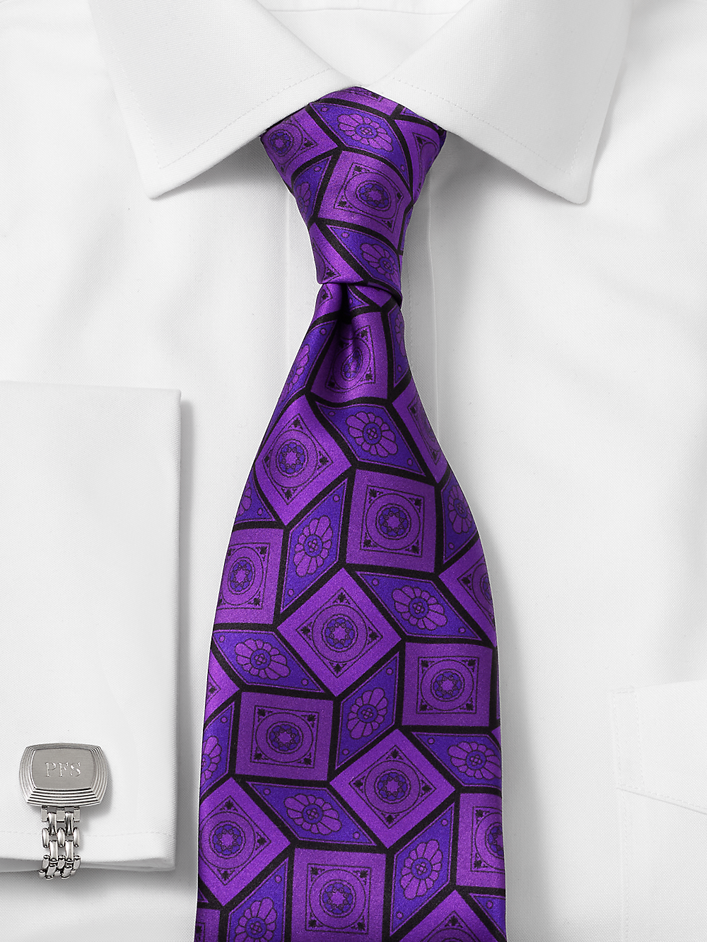 Alternate Image of Medallion Printed Italian Silk Tie-1