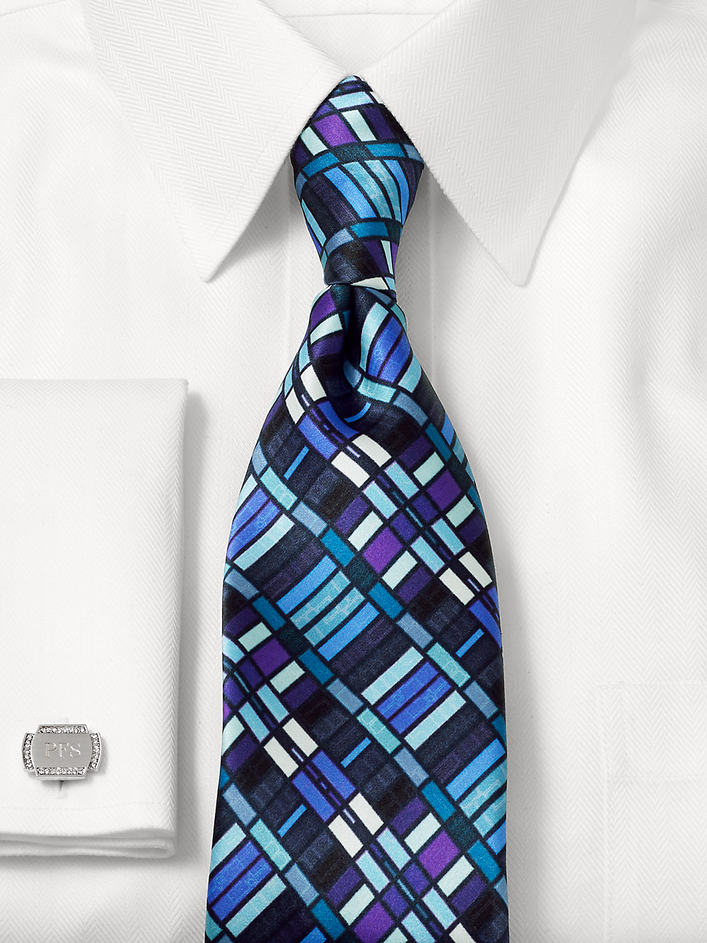 Alternate Image of Geometric Printed Italian Silk Tie-1