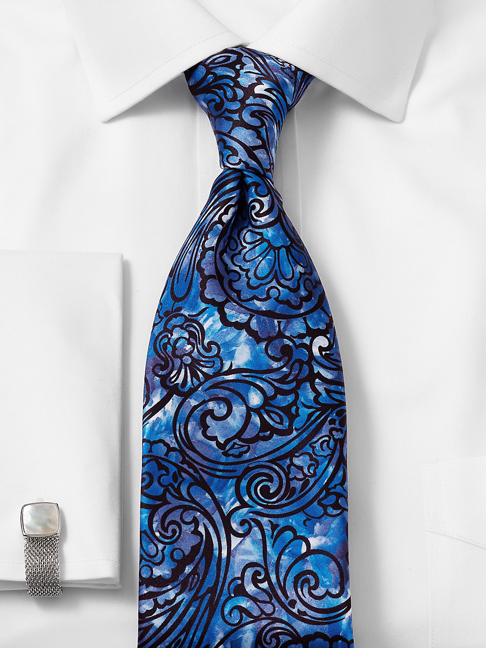 Alternate Image of Paisley Printed Italian Silk Tie-1