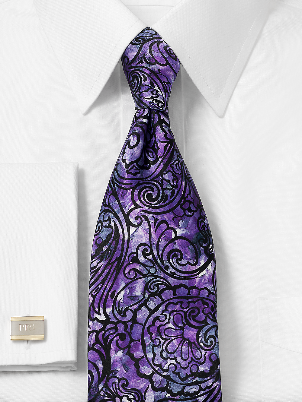 Alternate Image of Paisley Printed Italian Silk Tie-1