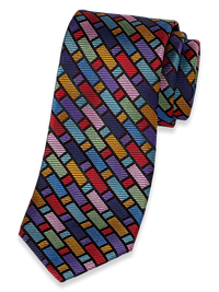 Geometric Woven Silk Tie - Multi