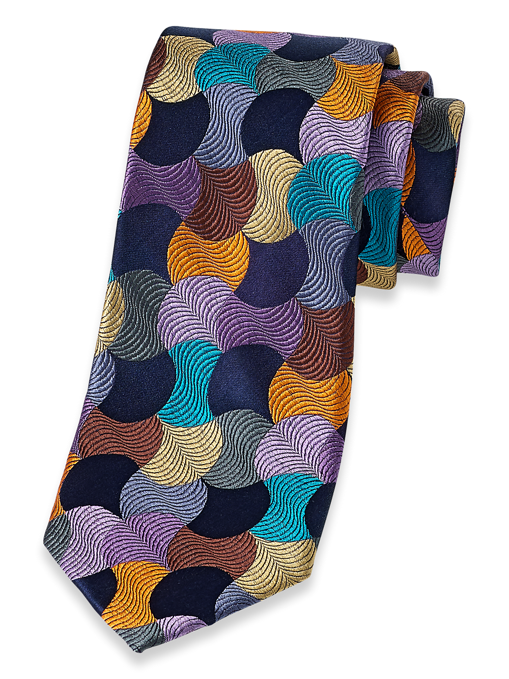 Product Image of Geometric Woven Silk Tie-Multi