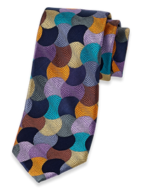 Geometric Woven Silk Tie - Multi