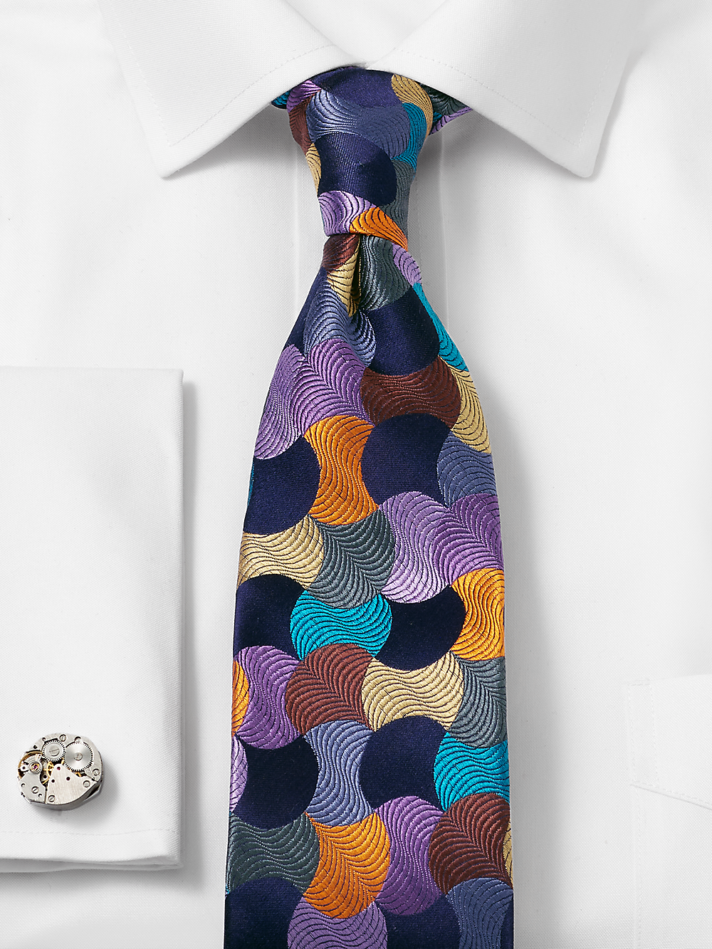 Alternate Image of Geometric Woven Silk Tie-1