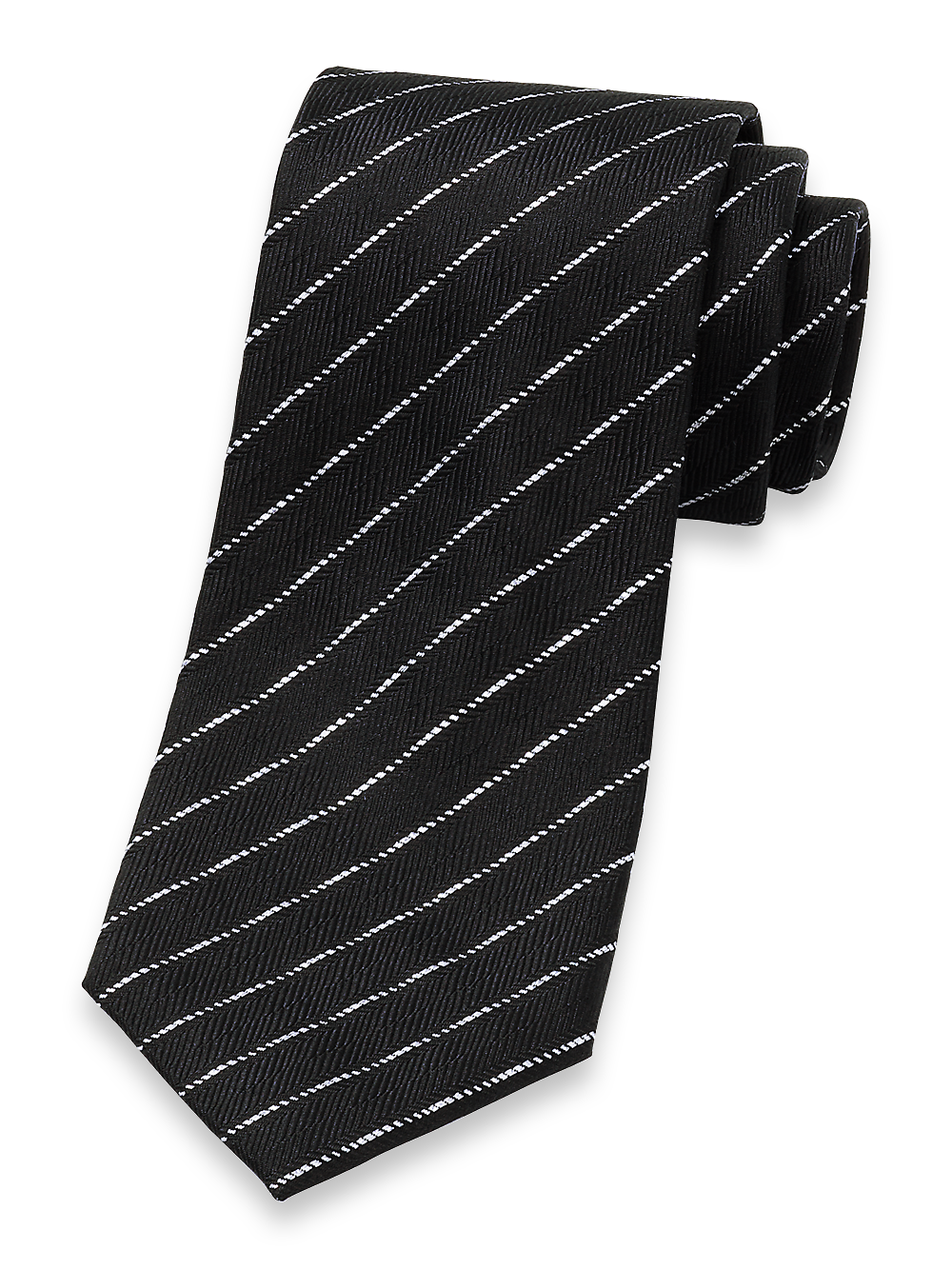 Product Image of Stripe Woven Silk Blend Tie-Black