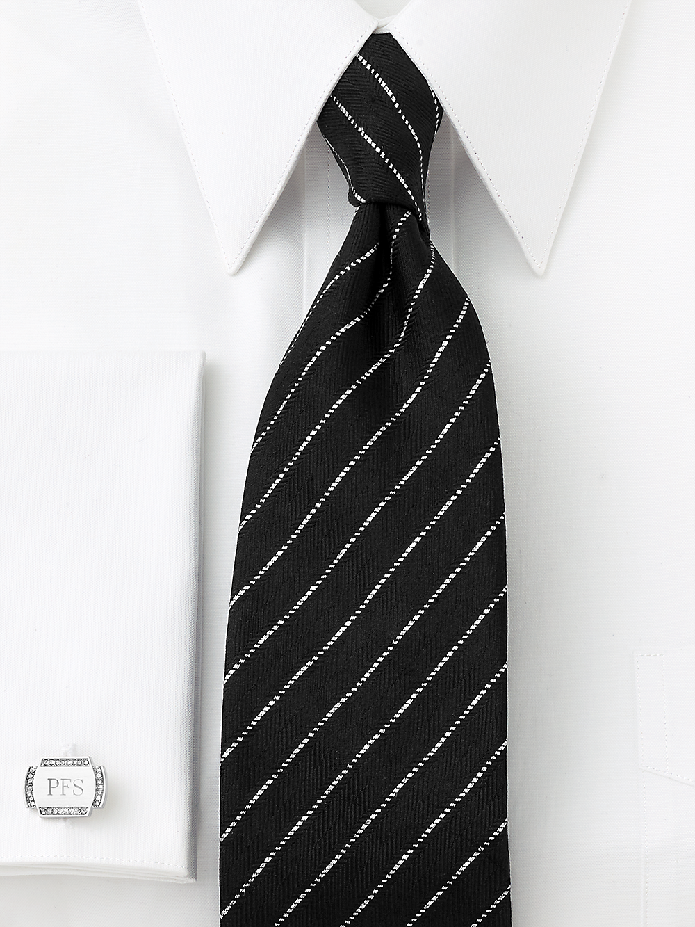 Alternate Image of Stripe Woven Silk Blend Tie-1