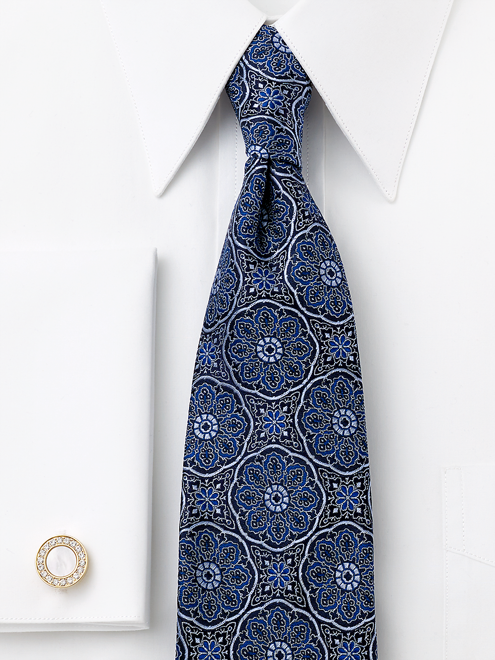 Alternate Image of Medallion Woven Silk Tie-1