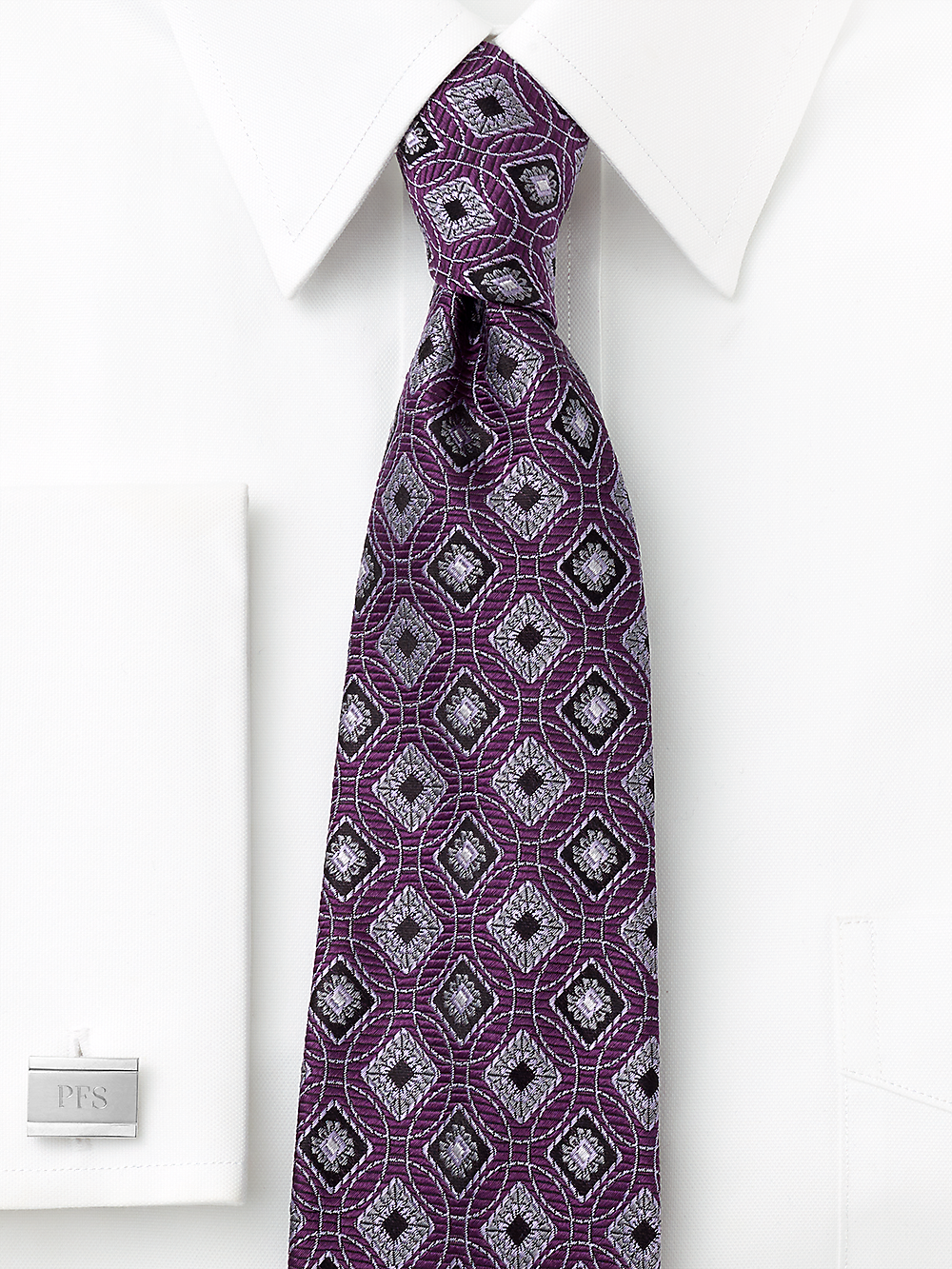 Alternate Image of Geometric Woven Silk Tie-1