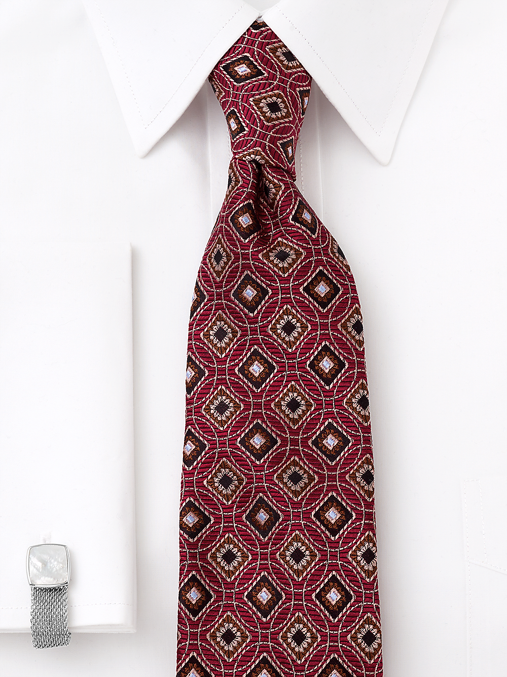 Alternate Image of Geometric Woven Silk Tie-1