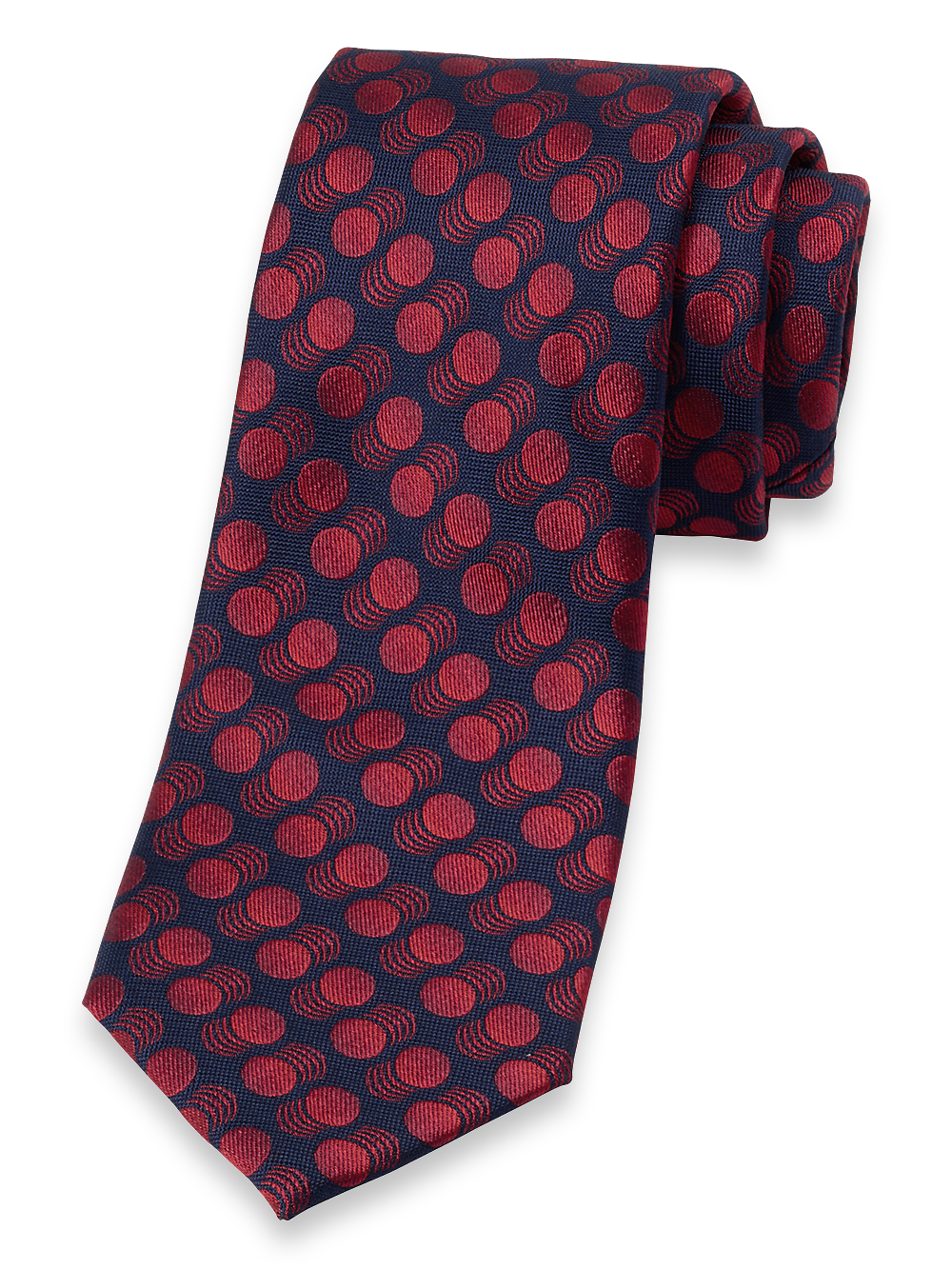 Product Image of Circles Woven Silk Tie-Red