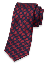 Circles Woven Silk Tie - Red