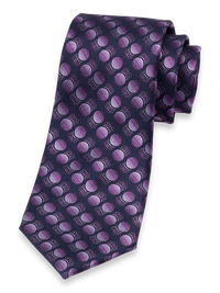 Circles Woven Silk Tie - Purple