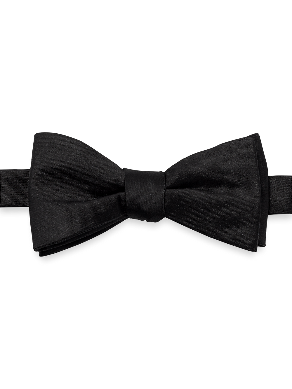 Product Image of Solid Woven Silk Pre-tied Bow Tie-Black