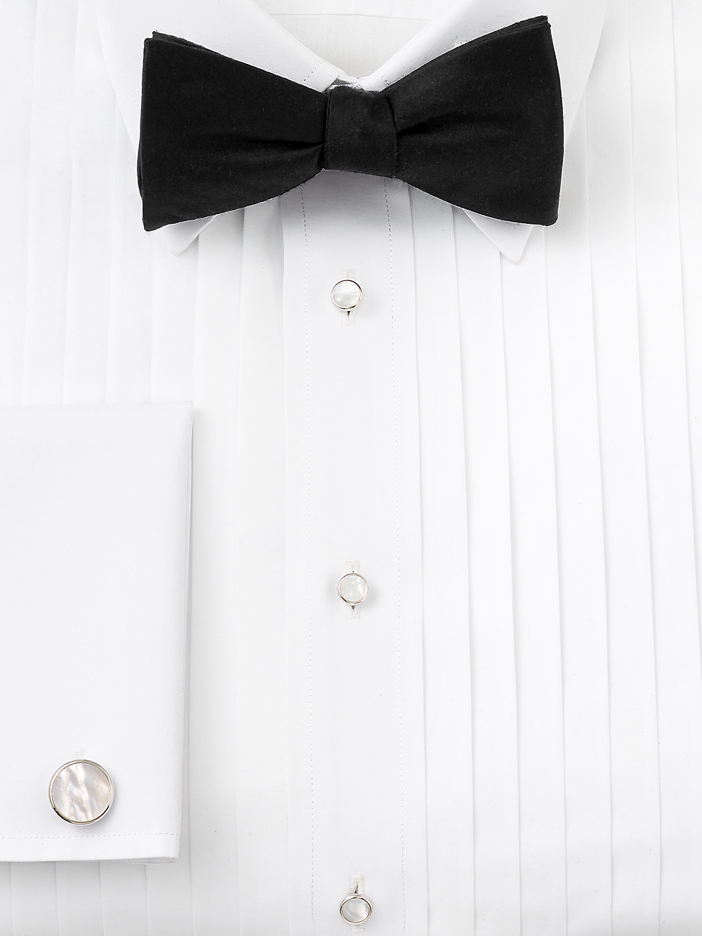 Alternate Image of Solid Woven Silk Pre-tied Bow Tie-1