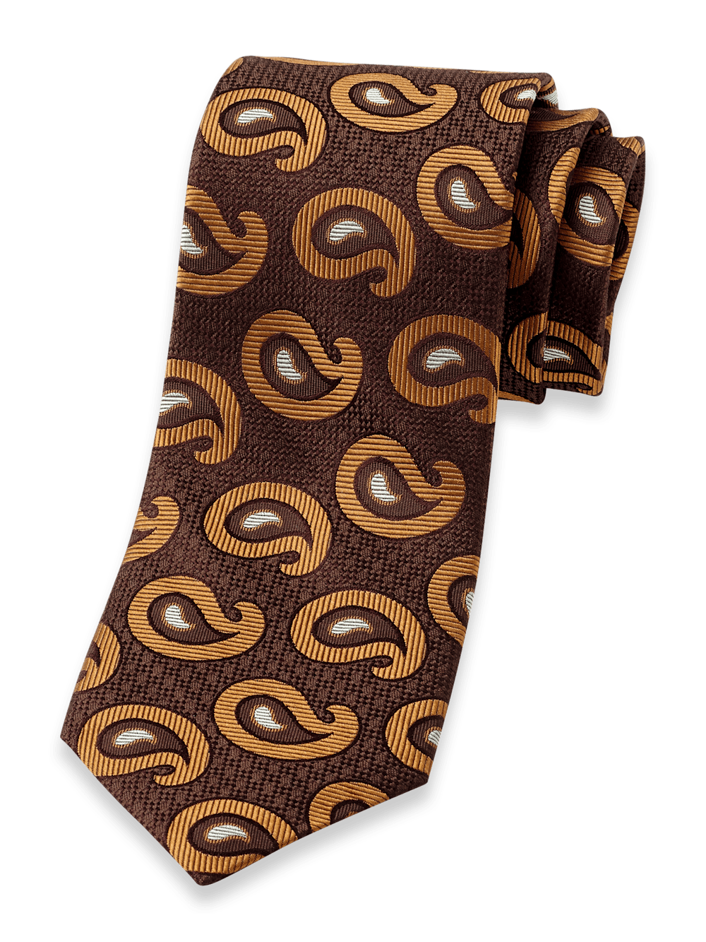 Product Image of Paisley Deco Woven Silk Tie-Brown/Gold