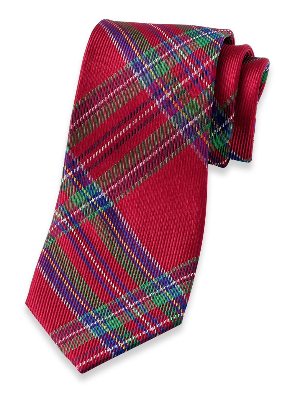 Product Image of Tartan Plaid Woven Silk Tie-Red Multi