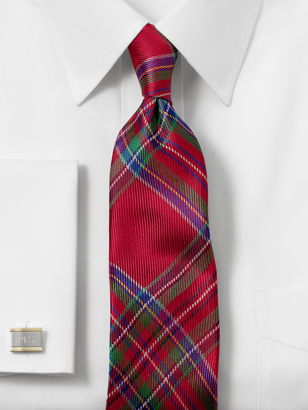 Alternate Image of Tartan Plaid Woven Silk Tie-1