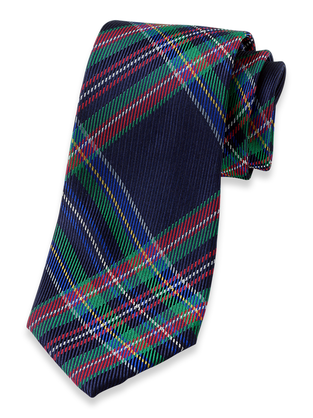 Product Image of Tartan Plaid Woven Silk Tie-Navy Multi