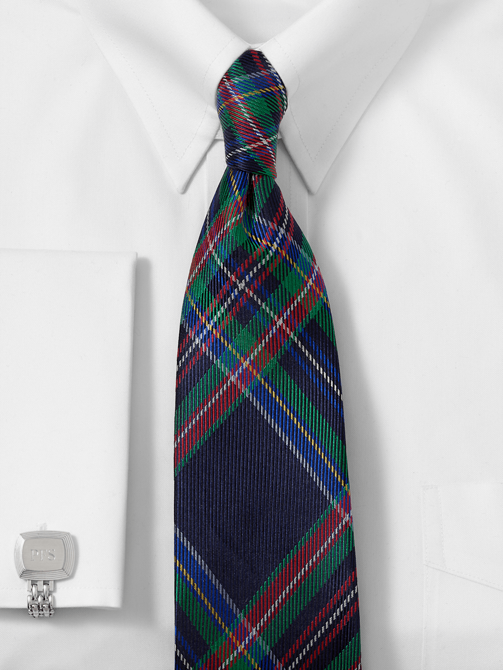 Alternate Image of Tartan Plaid Woven Silk Tie-1