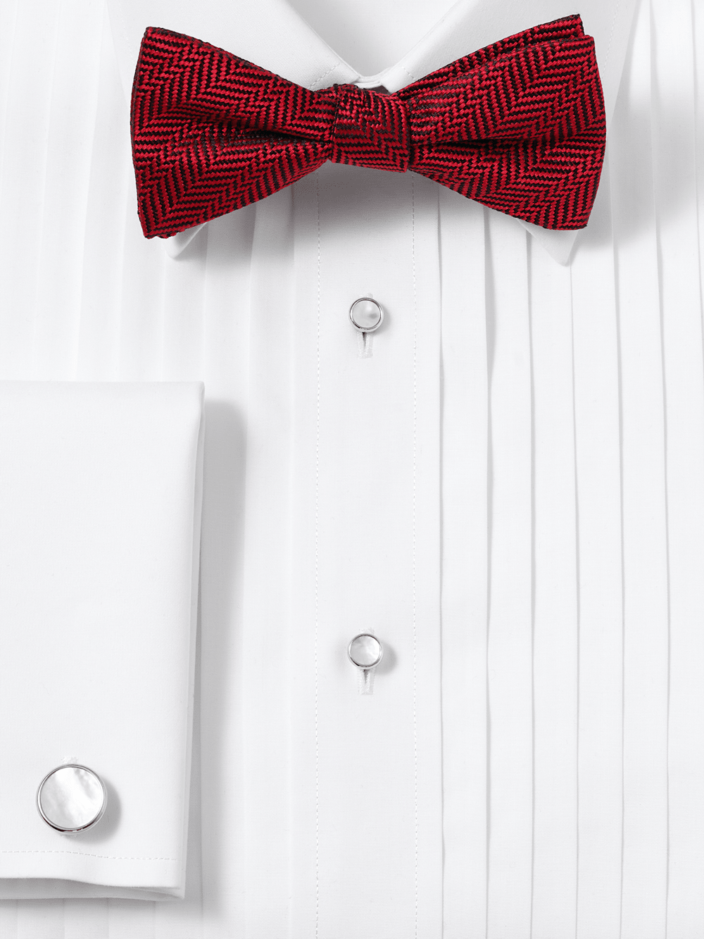 Alternate Image of Herringbone Woven Silk Pre-tied Bow Tie-1