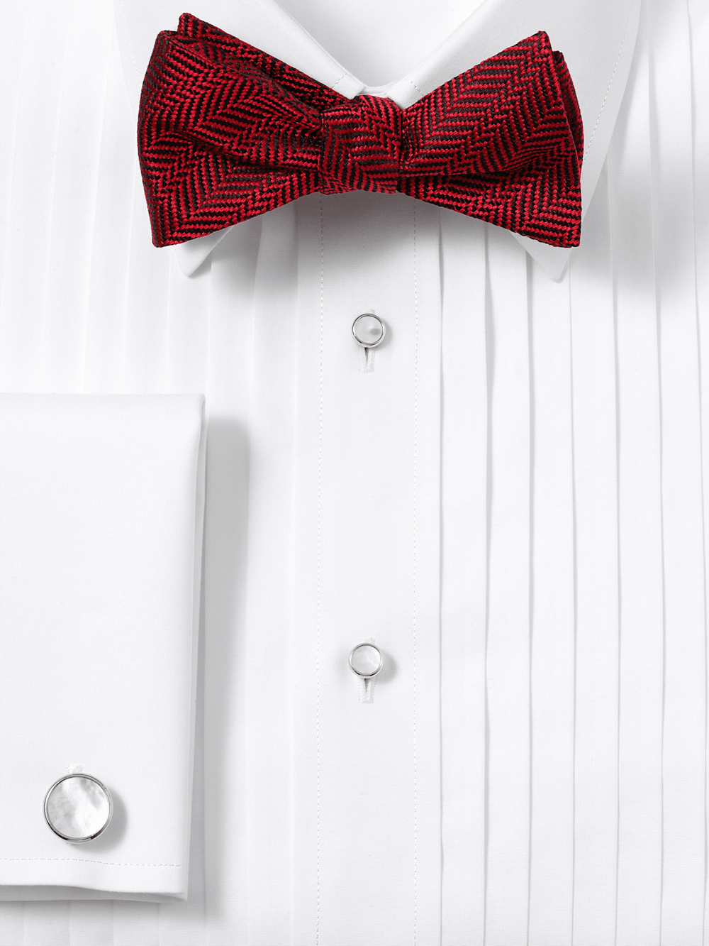 Alternate Image of Herringbone Woven Silk Self-tie Bow Tie-1