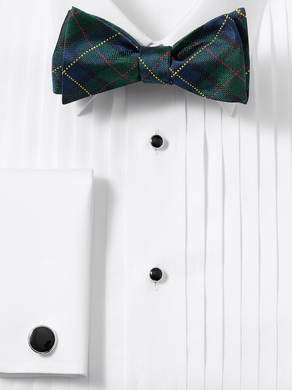 Alternate Image of Plaid Woven Silk Self-tie Bow Tie-1