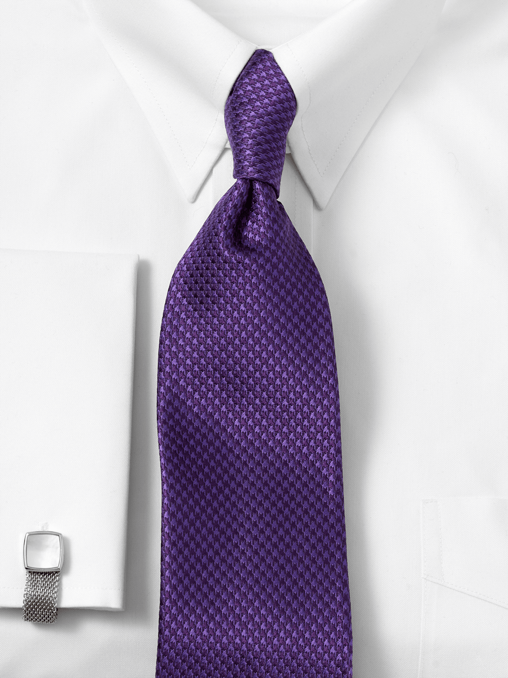 Alternate Image of Houndstooth Woven Silk Tie-1