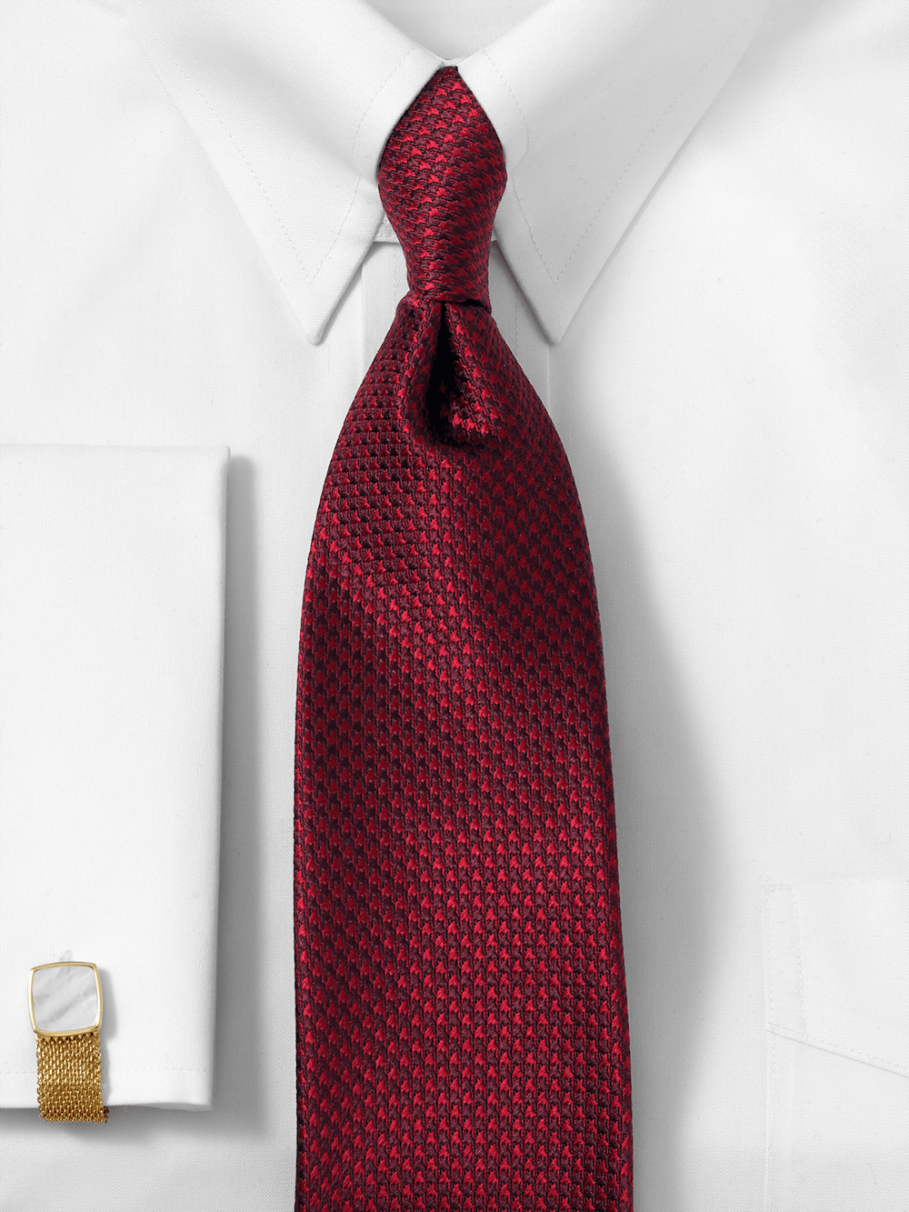 Alternate Image of Houndstooth Woven Silk Tie-1