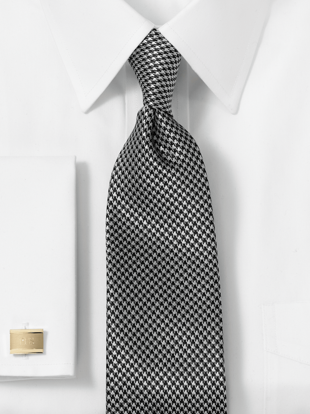 Alternate Image of Houndstooth Woven Silk Tie-1