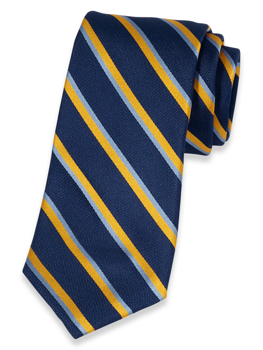 Product Image of Stripe Woven Silk Tie-Navy/Yellow