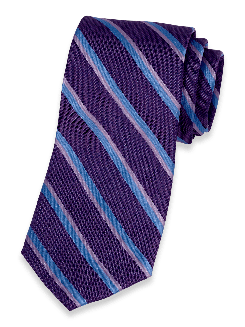 Product Image of Stripe Woven Silk Tie-Purple/Blue