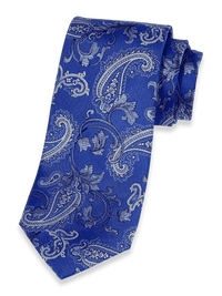 Paisley Woven Silk Tie - Blue