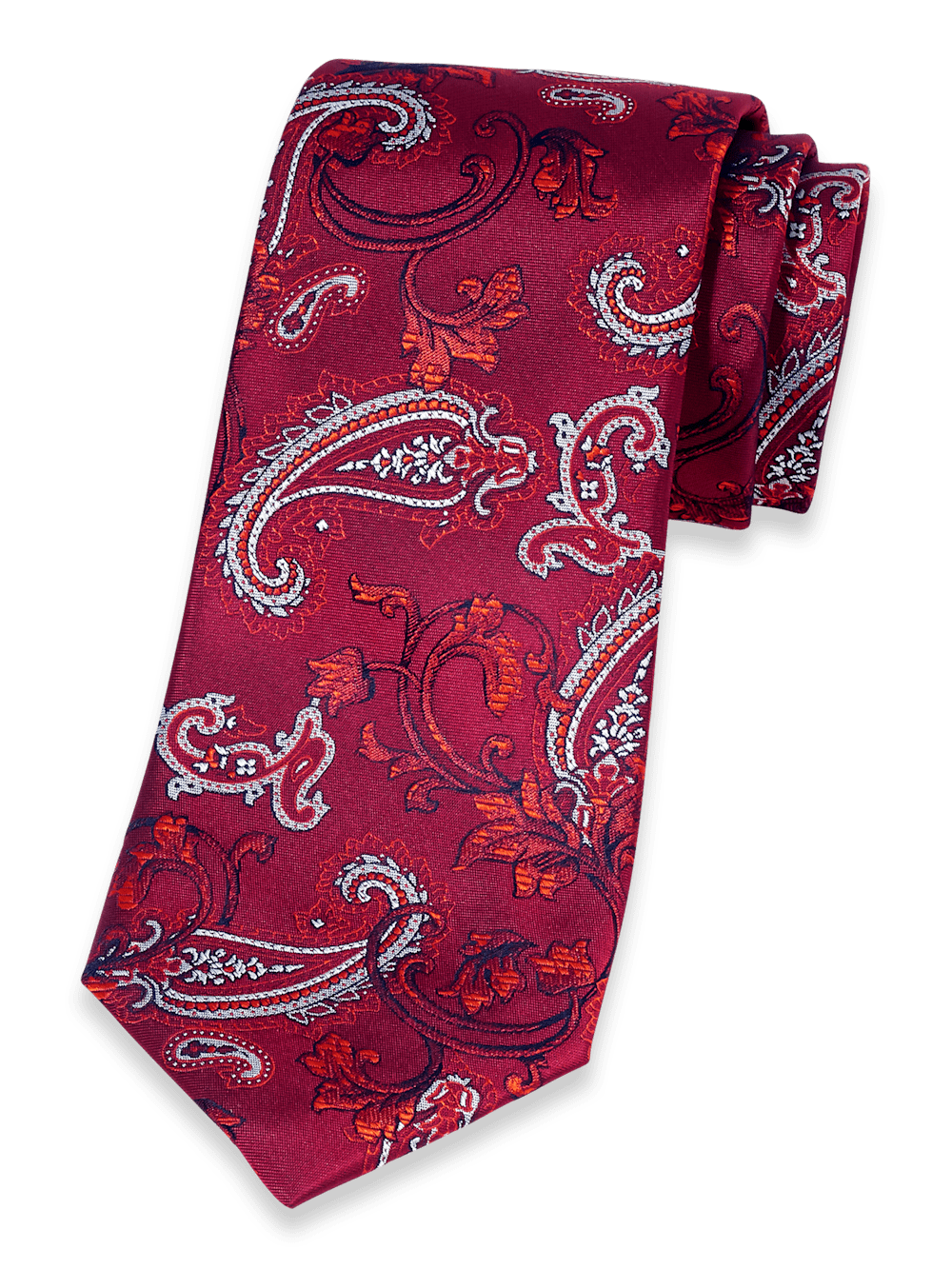 Product Image of Paisley Woven Silk Tie-Red