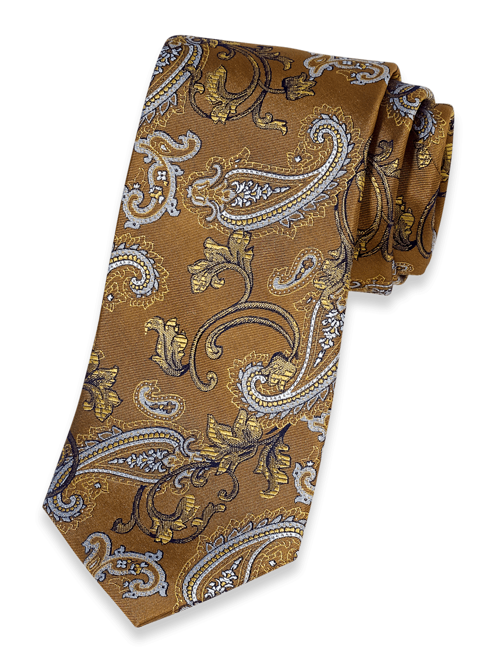 Product Image of Paisley Woven Silk Tie-Gold