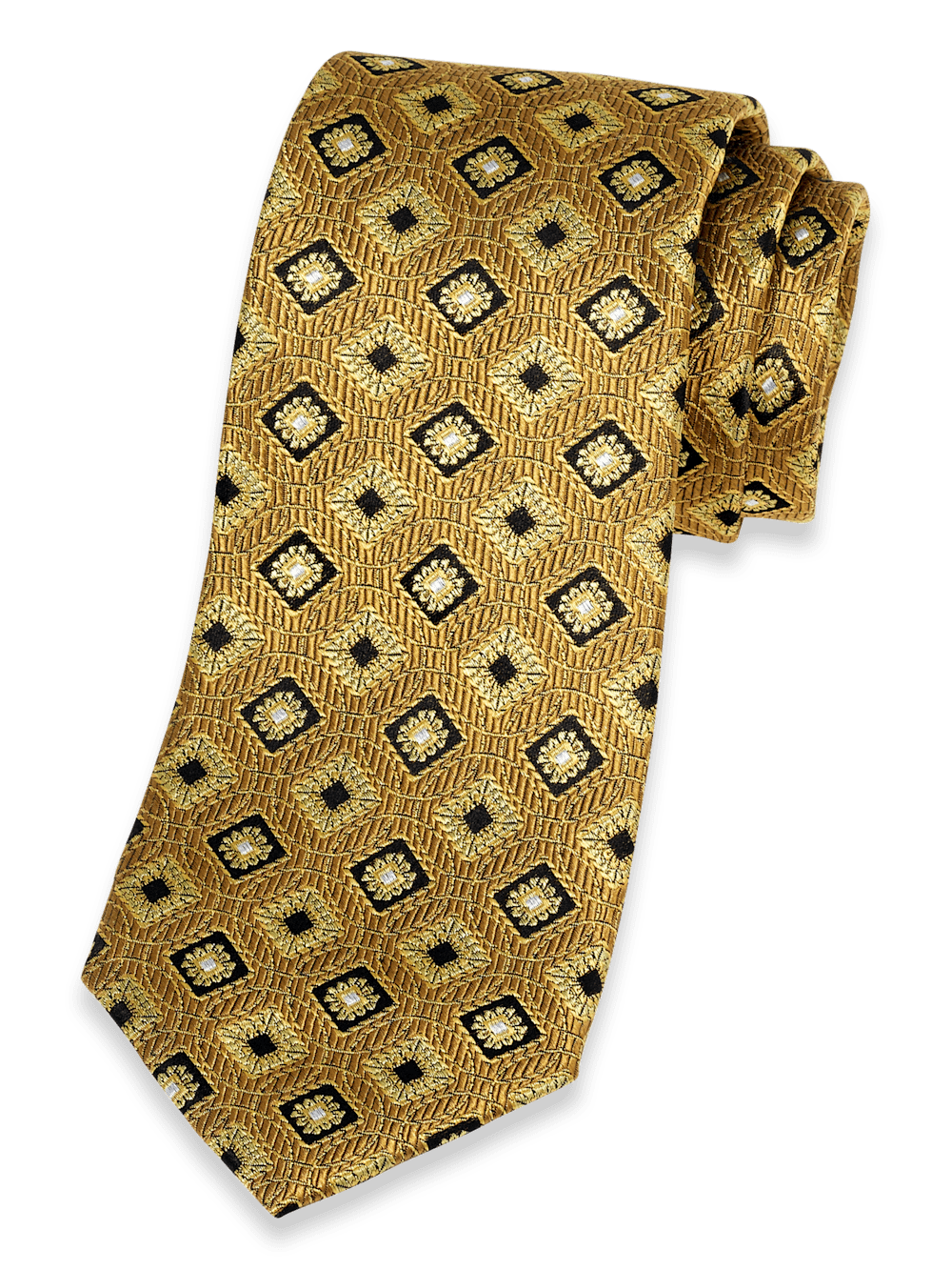 Product Image of Medallion Woven Silk Tie-Gold