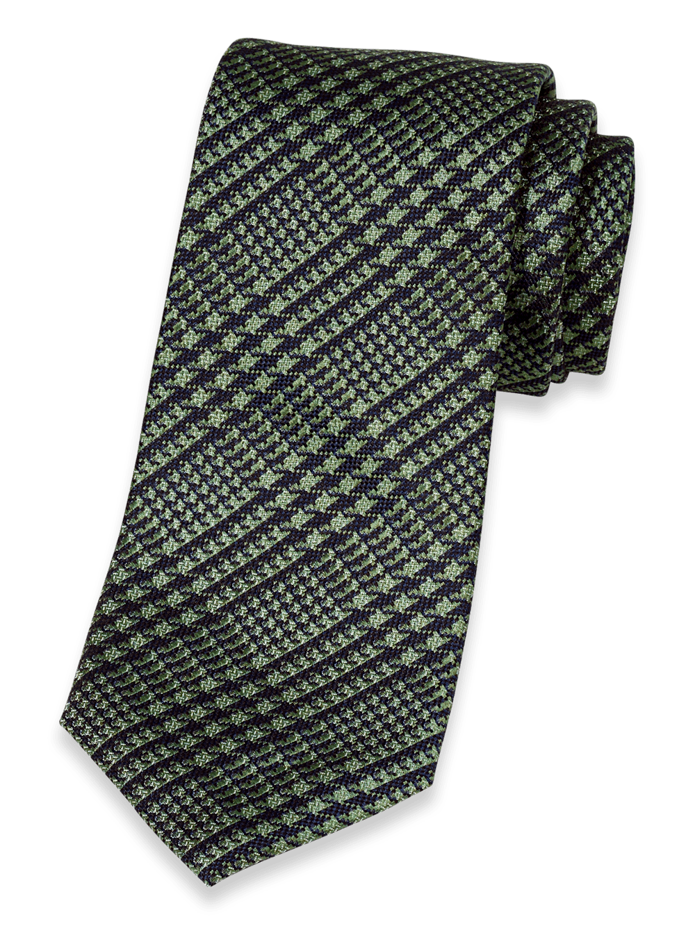 Product Image of Houndstooth Woven Silk Tie-Green