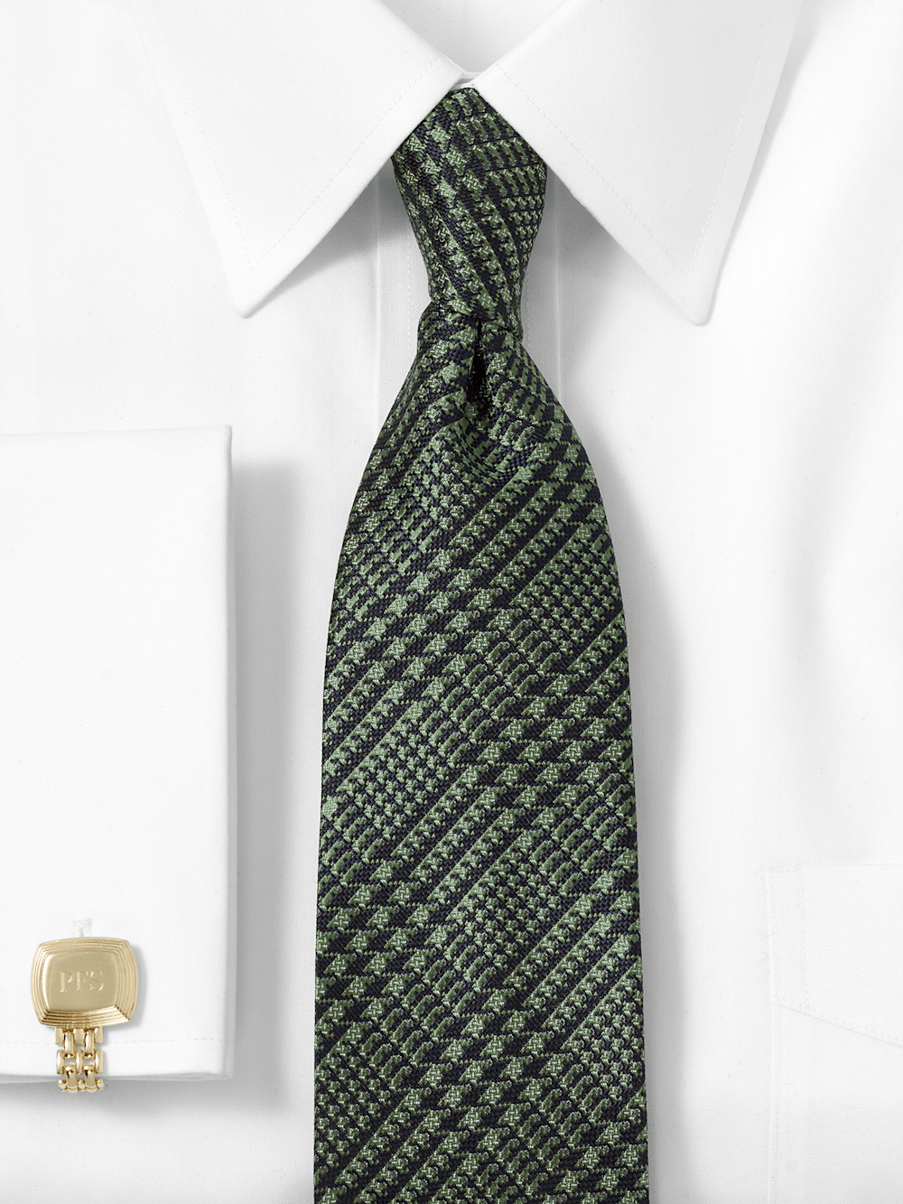 Alternate Image of Houndstooth Woven Silk Tie-1