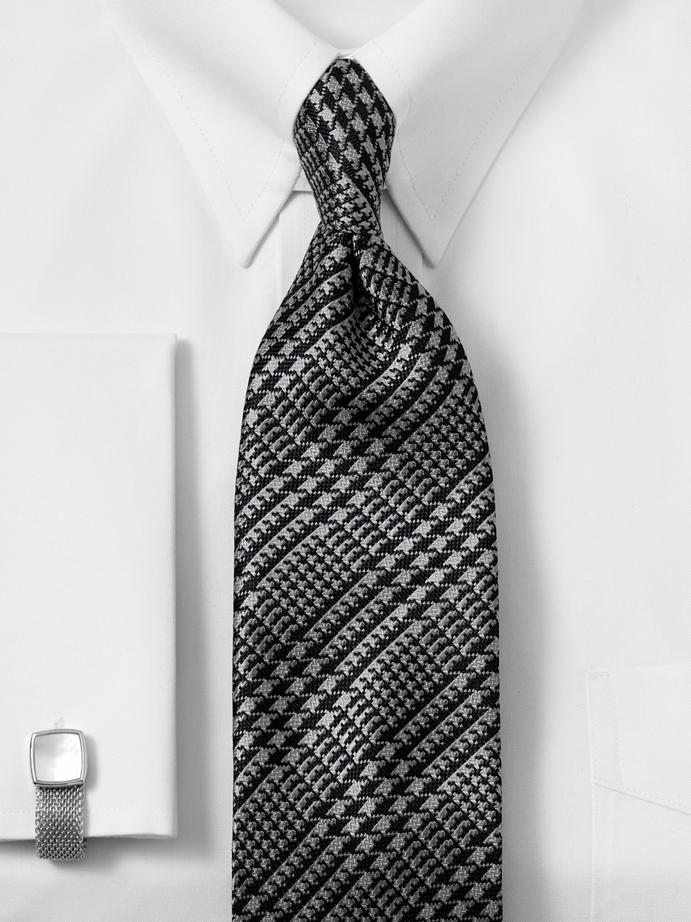 Alternate Image of Houndstooth Woven Silk Tie-1