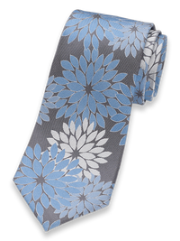 Floral Silk Tie - Blue