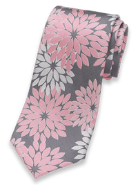 Floral Silk Tie - Pink