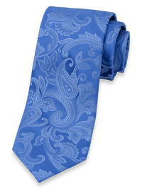 Paisley Woven Silk Tie - Blue